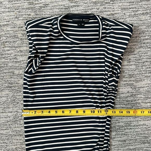 New Veronica Beard Brompton Striped Side Ruched Jersey Bodycon Mini Dress XS - Picture 9 of 15